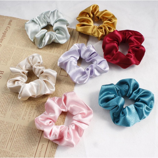 SCRUNCHIE IKAT RAMBUT KOREA WANITA AKSESORIS RAMBUT KERUT SATIN POLOS FASHION IMPORT AK52