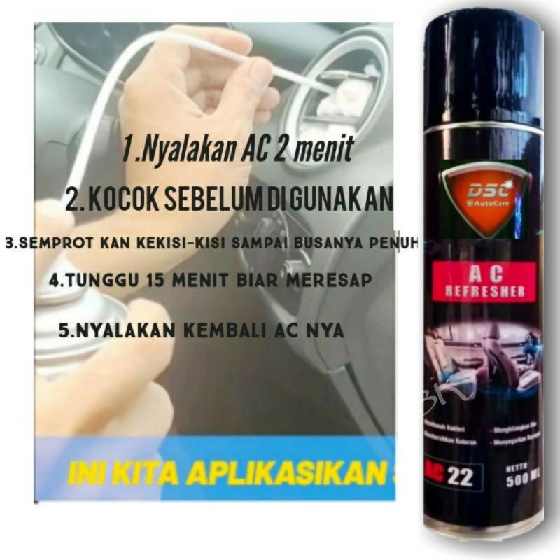 CLEANER AC MOBIL/PENGHILANG BAU APEK MOBIL/AC REFRESHER/PEMBERSIH AC/PENYEGAR UDARA UKURAN 500 ML