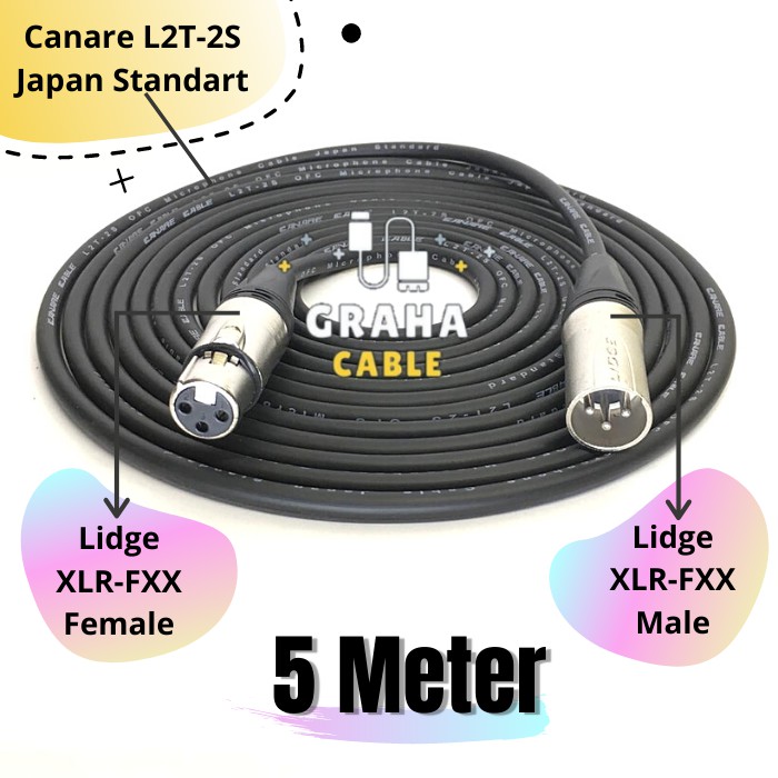 Kabel Mic Audio 5 Meter canon Male To canon female XLR