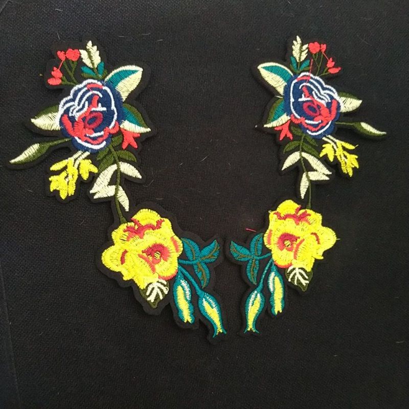 patches emblem bordiran di bunga jahit BH3