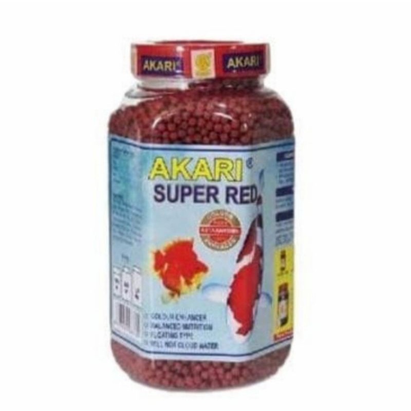 akari super Red pelet  mencerahkan warna ikan koki koi dll