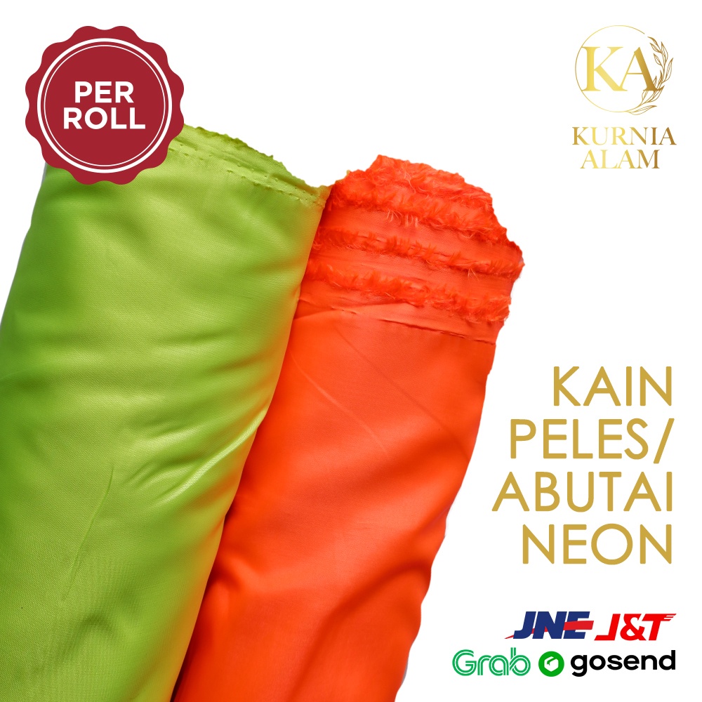 Kain Peles NEON Furing Abutai Silk ROLL dekorasi lokal Lebar 150cm
