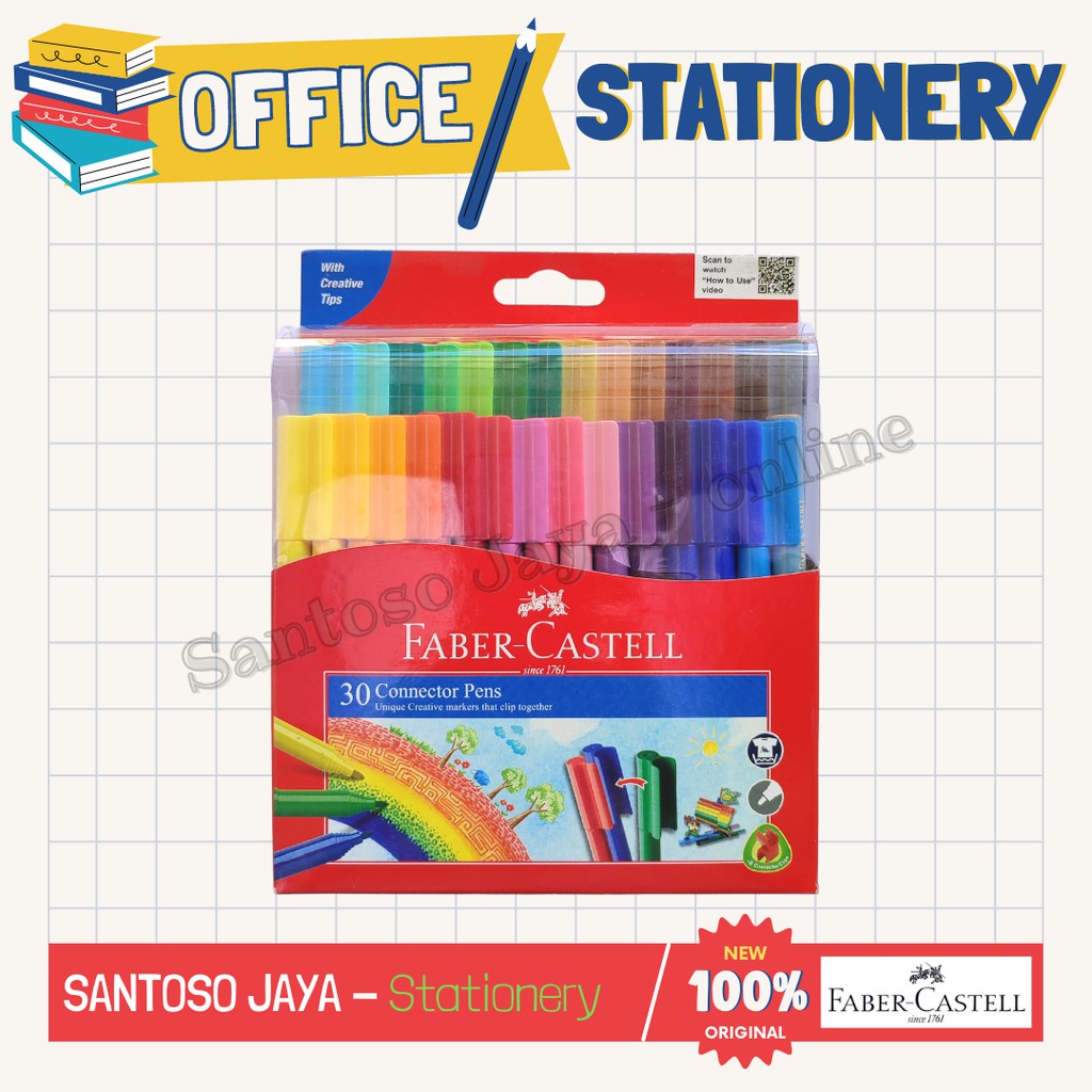 

Connector Pen FABER CASTELL 30 - Spidol Warna FABER-CASTELL isi 30