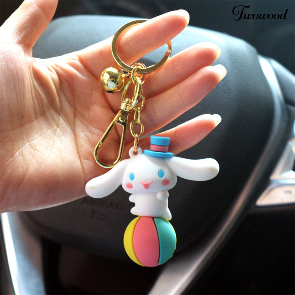 Twowood Gantungan Kunci Bentuk Kartun Anjing Cinnamoroll Bahan Metal