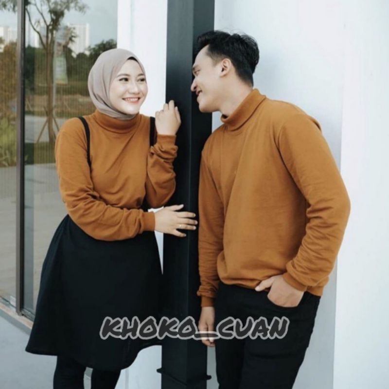 Turtleneck couple ALL SIZE / Baju pasangan rajut rib style korea