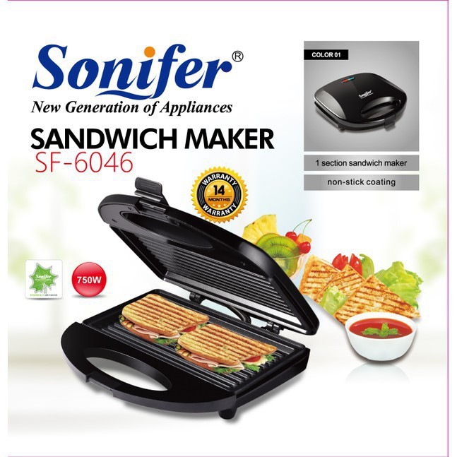 Sonifer sandwich maker SF-6046 pemanggang roti bakar listrik