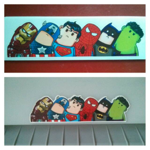 

Stiker printing Superheroes miring