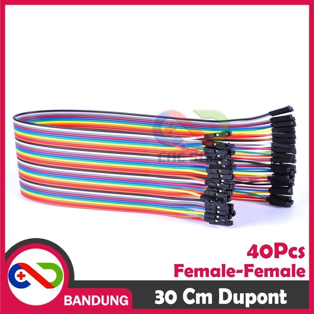 40PCS JUMPER CABLE KABEL 30CM FEMALE TO FEMALE DUPONT