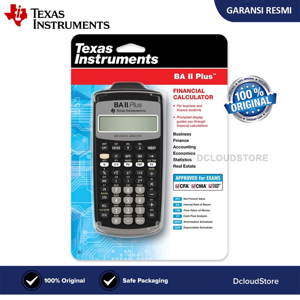 

Kalkulator Bisnis Keuangan Original Texas BA II Plus Financial