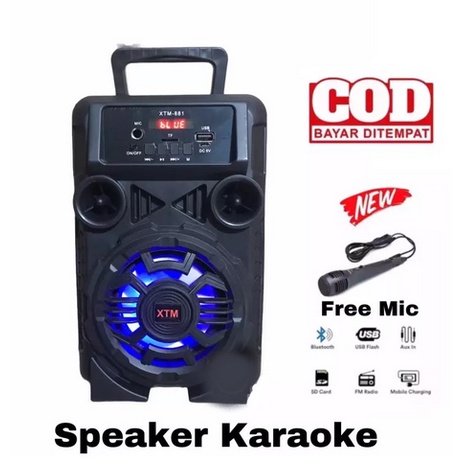Speaker Bluetooth Wireless Portable USB XTM 881 Extra Bass FREE MICROPHONE / Speaker XTM 881