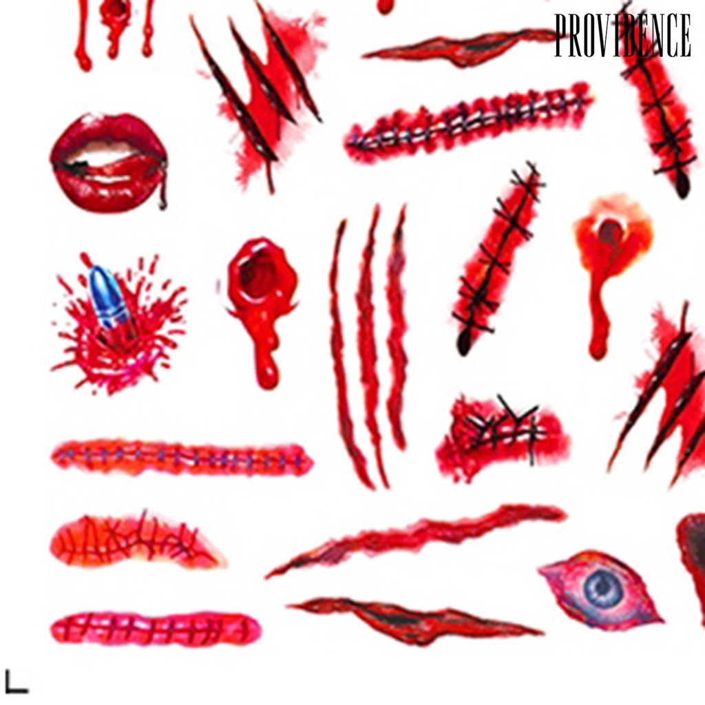 Providence 2Pcs/Set Bloody Nail Horror Sticker Halloween Patterns Red Eyes Unique Hands Sliders Suture Scars DIY Stickers for Female