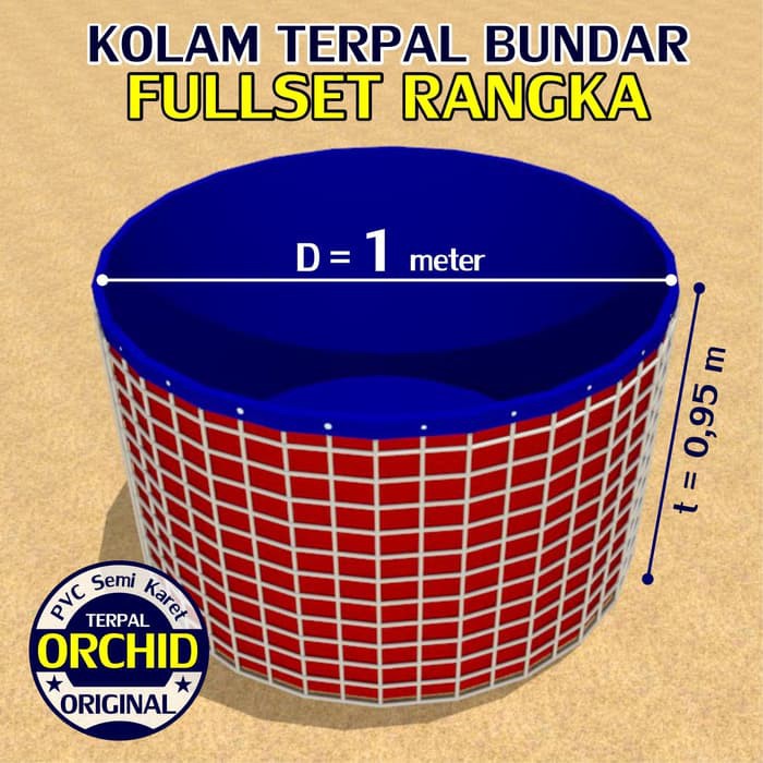 Kolam Terpal Bundar FULLSETT Diameter 1 M