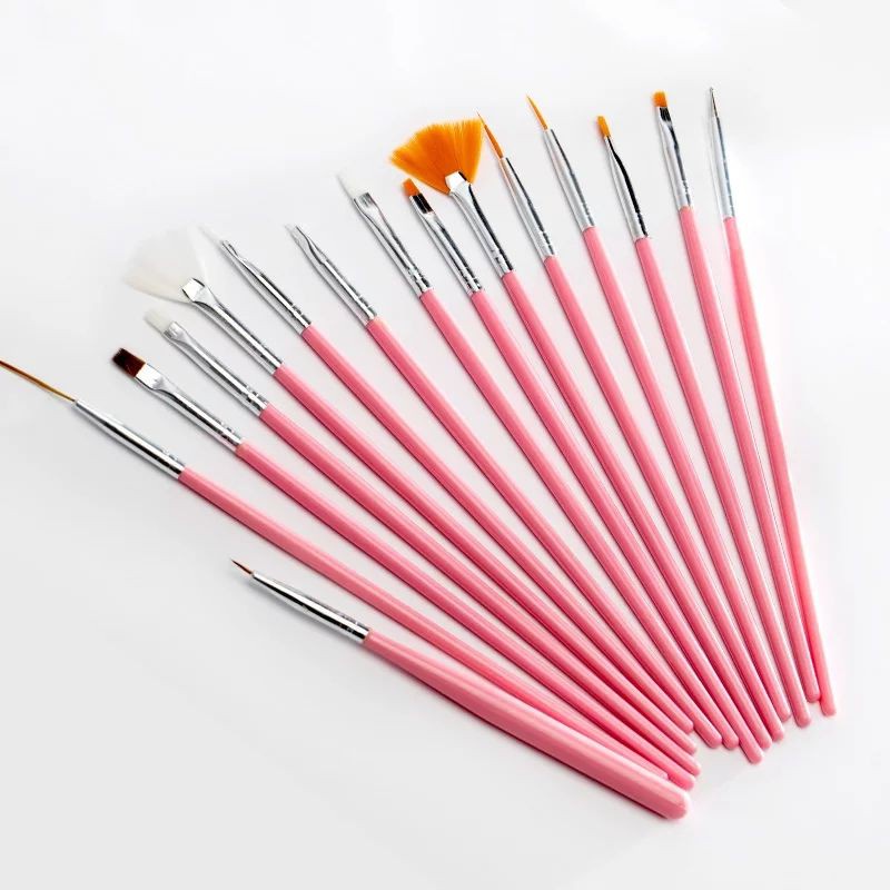 Rosalind Brush Set 15 pcs Kuas Nail Art Penghias Kuku