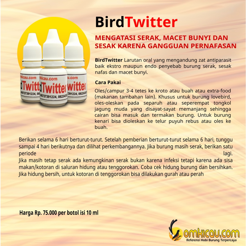 Bird Twitter Om Kicau Anti Serak Sesak Nafas