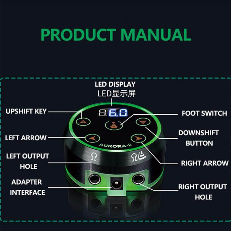 Baru Profesional MinI Aurora II LCD Tato Power Supply dengan Adaptor Daya untuk Coil &amp; Rotary Tato mesin