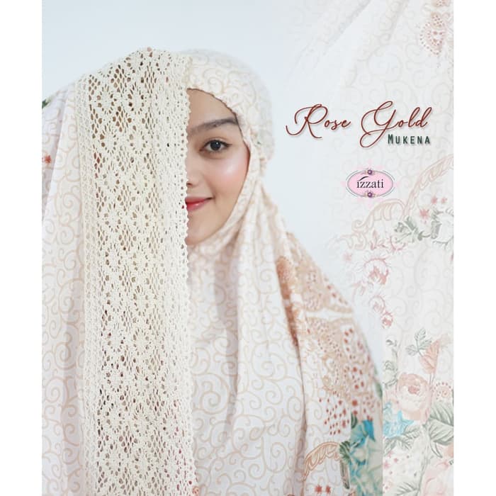 MUKENA- MUKENA DEWASA KATUN JEPANG RENDA PREMIUM MOTIF ROSE GOLD -MUKENA.
