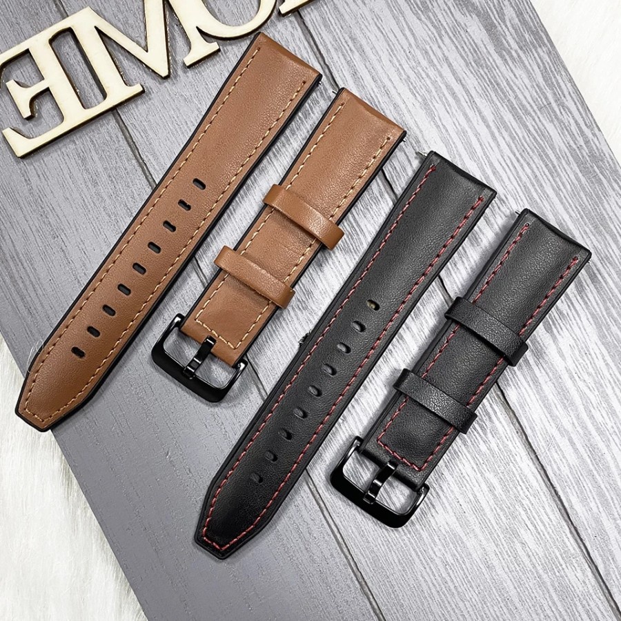 STRAP TALI JAM TANGAN - RUBBER STYLE LEATHER RUBBER 22MM - FOR HUAWEI GT 2 SMART WATCH 46 MM