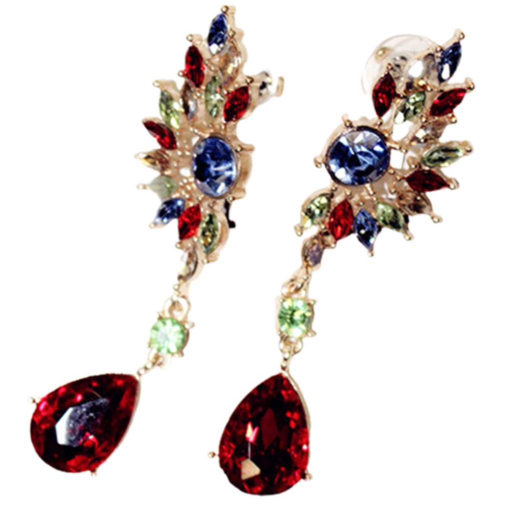 Hu Hu Hu Hu Hu Alat Bantu Pasang Kacamata♡ Anting Tusuk Gantung Panjang Bentuk Sayap Hias Berlian Imitasi Untuk Wanita