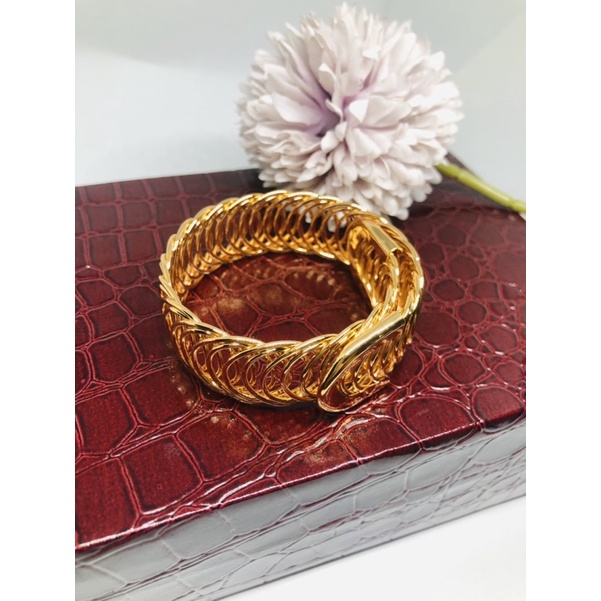 Gelang bangle ukir dewasa lapis emas 24k Xuping