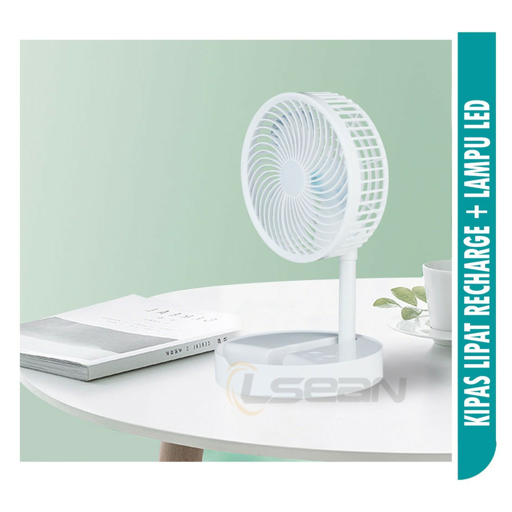 Kipas Lipat Recharge + Lampu LED