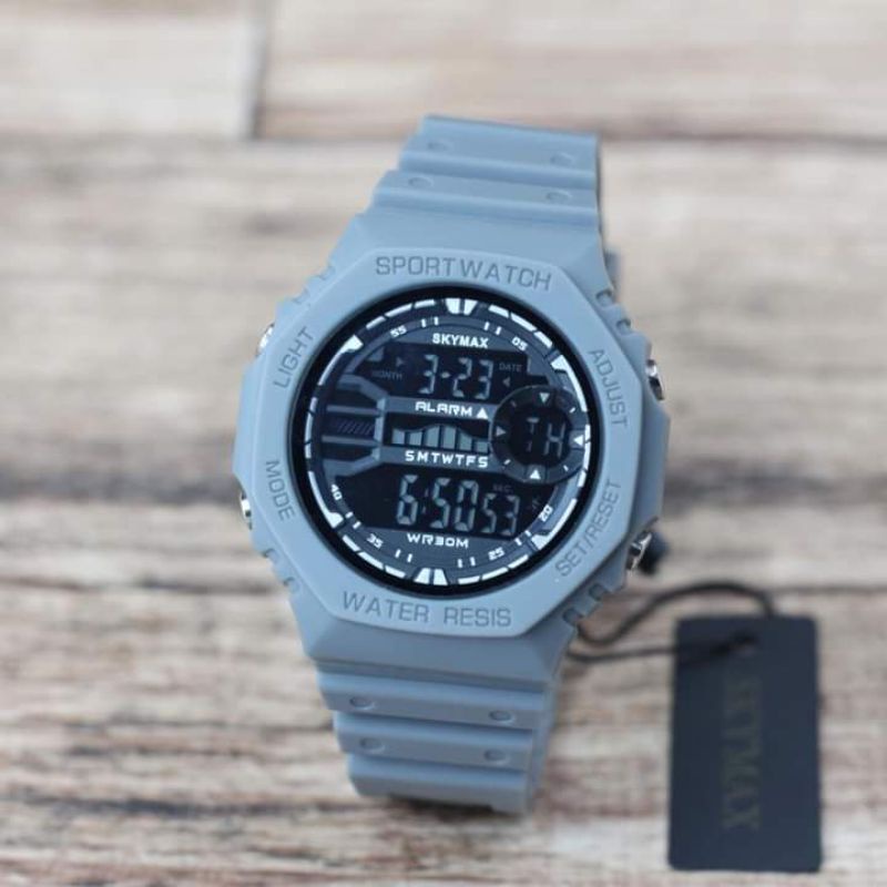 JAM TANGAN PRIA SKYMAX DIGITAL RUBBER DM 4,5CM