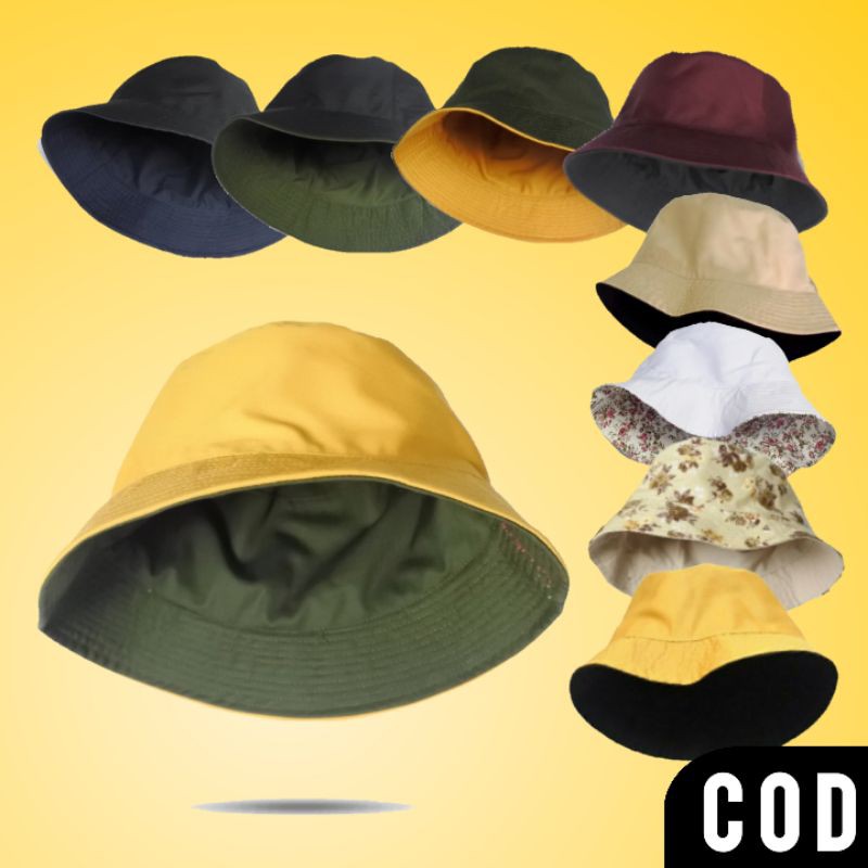 Topi Bucket Hat Premium Korean Style 2 Warna Pria dan Wanita