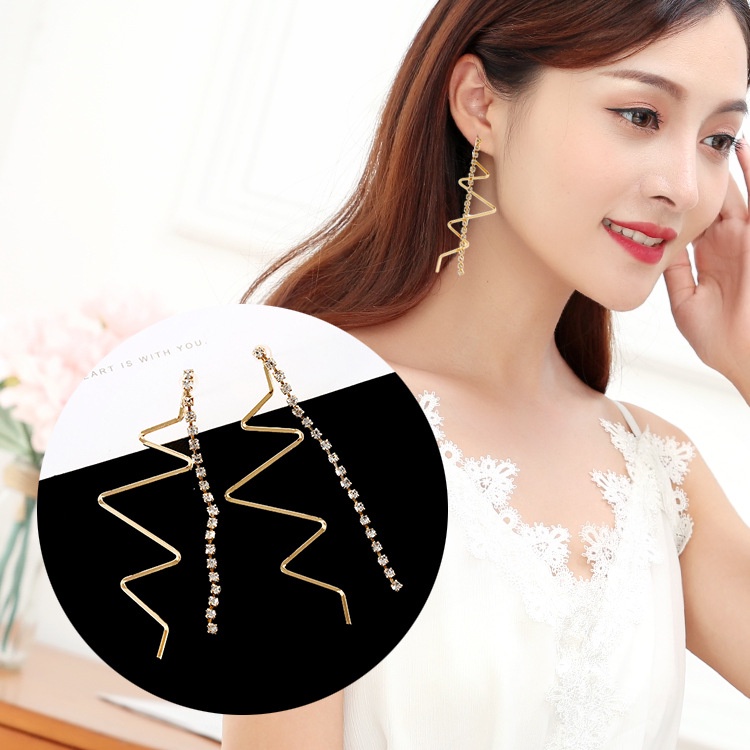 Lipat panjang rumbai anting-anting Korea personalized anting-anting untuk wanita trendi Korea gaya c