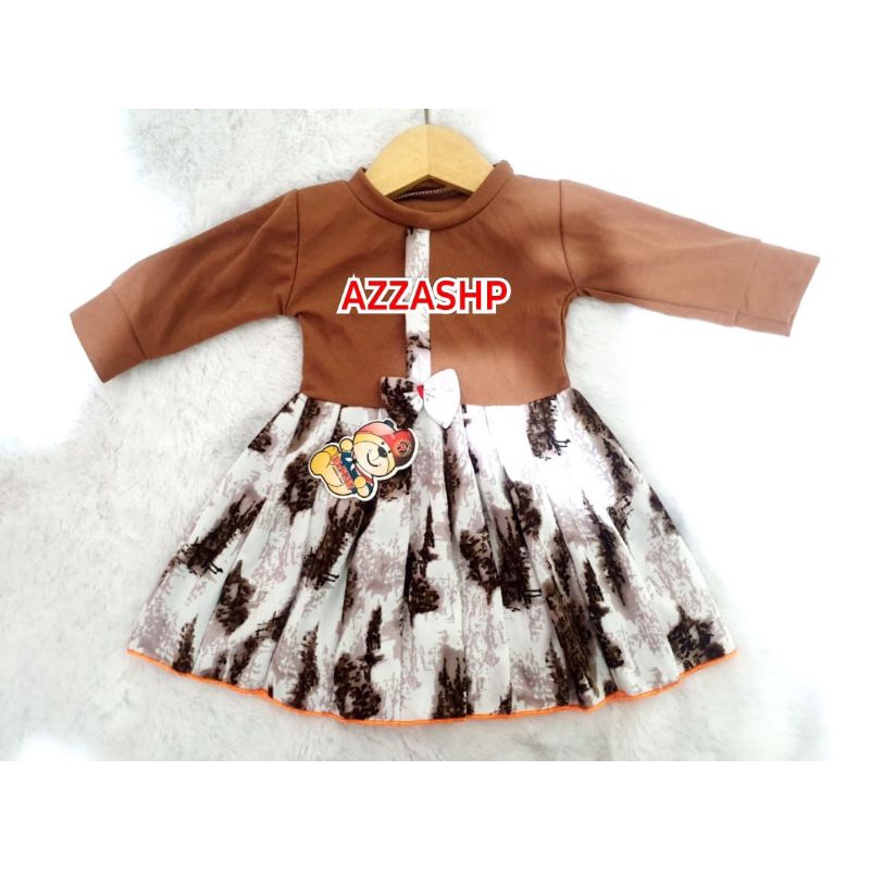 Dress Anak Valencia 1-7 thn/ Dress Anak Lengan Panjang