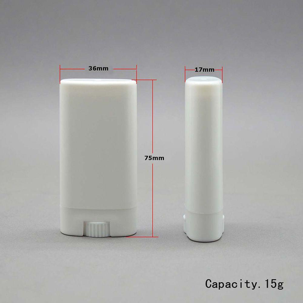 Rebuy Empty Lip Balm Tube 15ml Wadah Parfum Deodoran Plastik Solid Putih Dengan Tutup