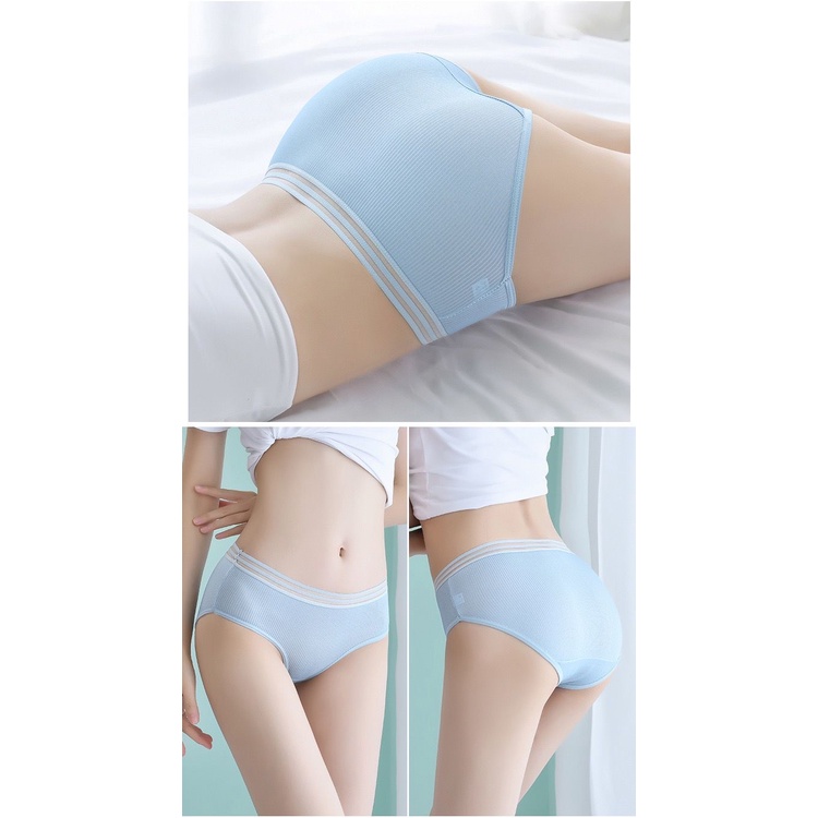 [ LINGERIE MASTER ] - (C-19) Celana Dalam Wanita Underwear Cewek Polos list hitam Celana Dalam Korea Bahan Katun-5