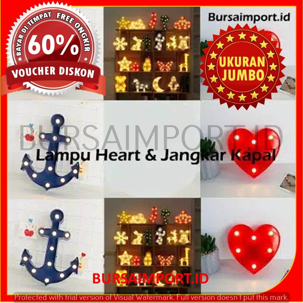 Lampu tidur Lampu Dekorasi Lampu Kekinian Heart Jangkar Kapal