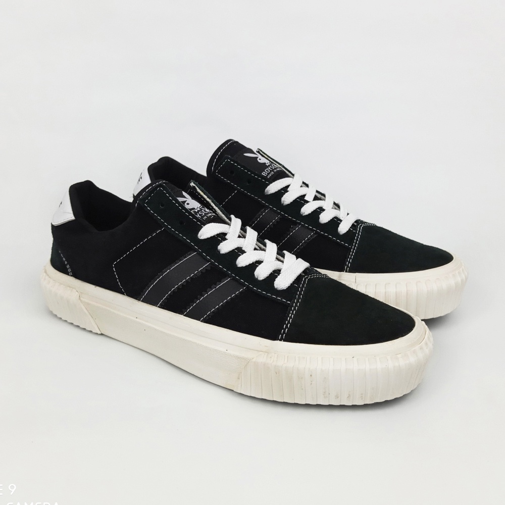 Sepatu Sneakers Casual Pria Wanita Brand Boyscode Original Vulcanized Black Lines Outsole Gerigi