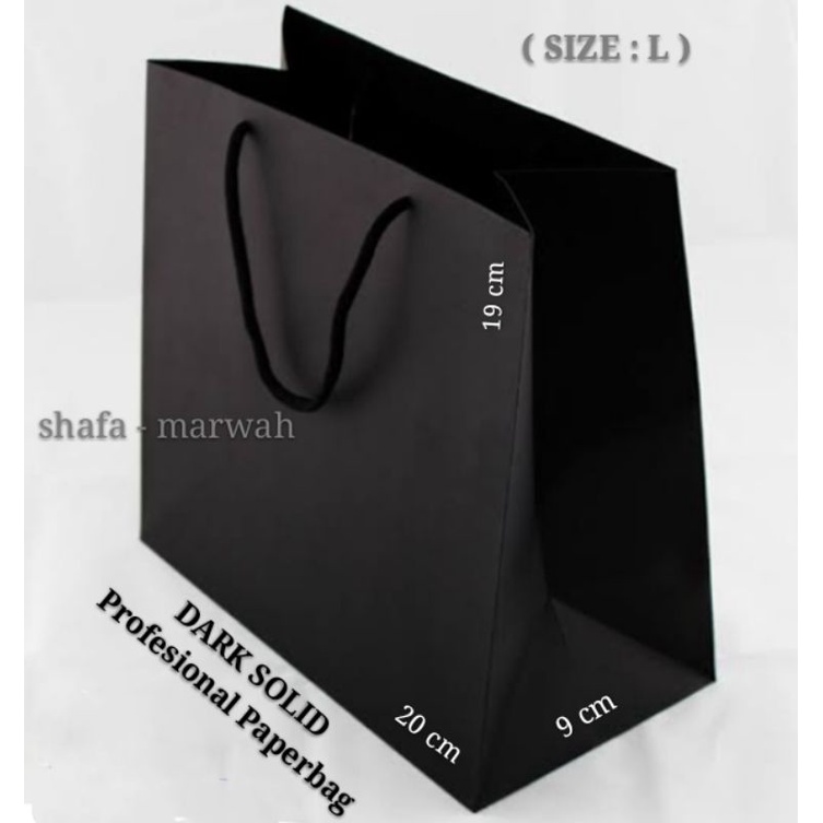 

DARK SOLID Profesional PAPERBAG ( L )20 X 9 X 19 cm . Shopeebags indonesia.