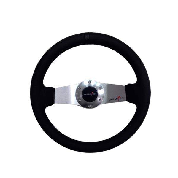 Skeleton Universal Leather Steering Wheel 14 Inch SKT SW5163S - SILVER