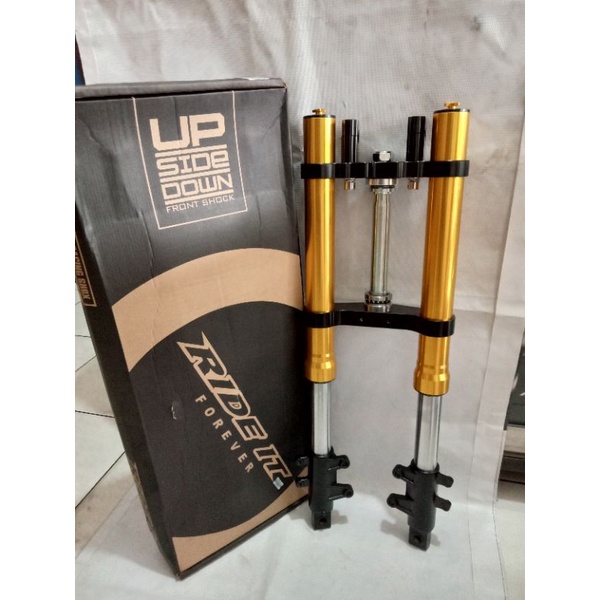 USD Upside Down Vixion Ride it CNC Full Hitam As Gold , Gold , Silver dan Hitam  Ride it