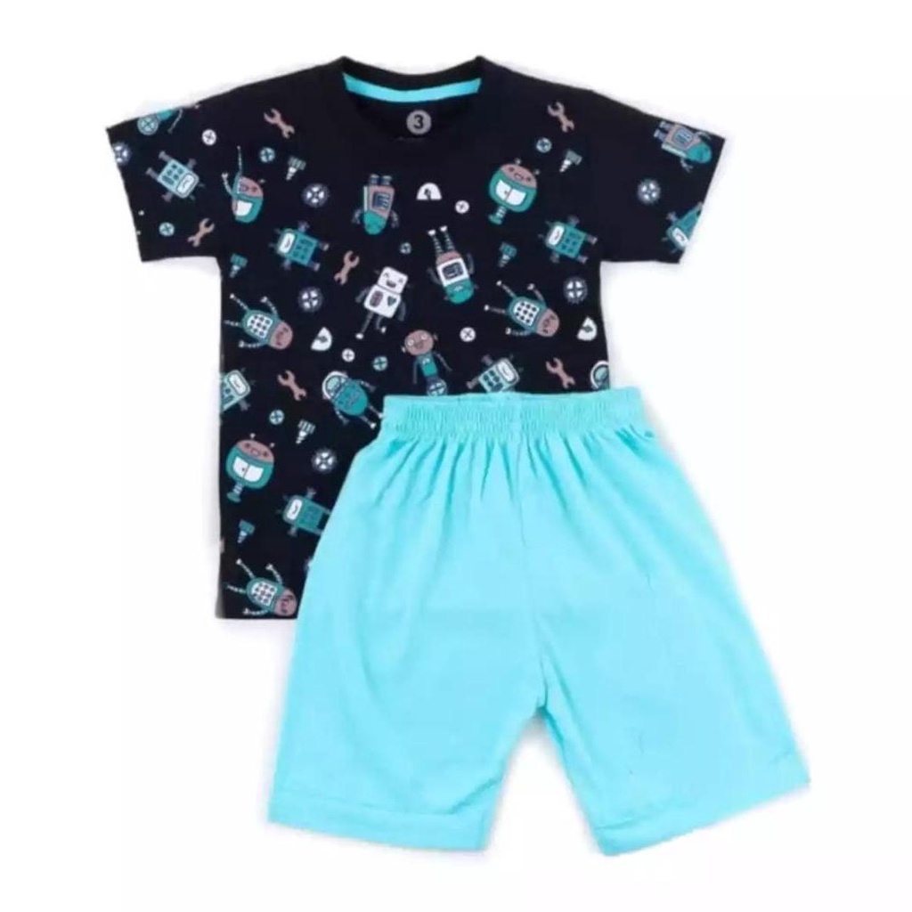 0-7 TAHUN BAJU ANAK LAKI LAKI SETELAN MAIN HARIAN PRINTING SET PIKO