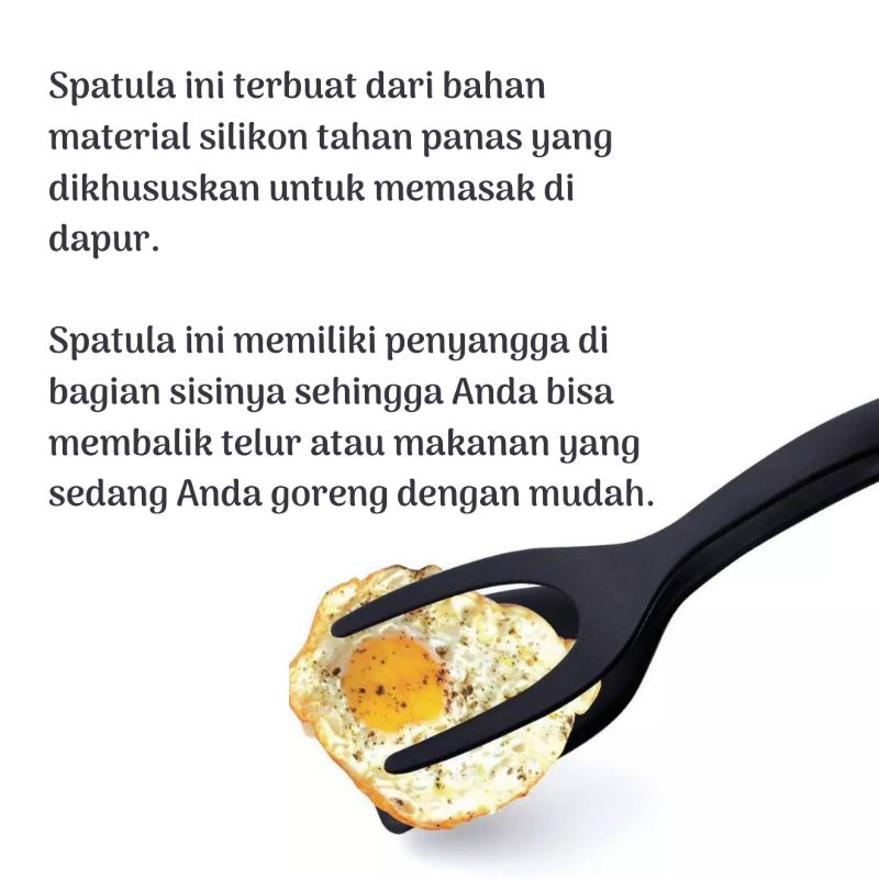 Spatula Masak Sodet Sutil Capitan 2 in 1 Silikon Anti Panas Frying Egg Flip Shovel Alat Masak Goreng Dapur