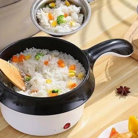 ➽ Panci Elektrik Kukus Plus Goreng Travel Multifungsi Cooking Pot Alat Masak 18cm q2 8518 ➦