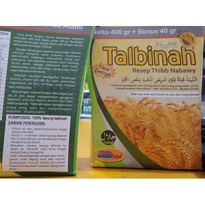 

♬ Talbinah resep Thibb Nabawy 400gr + 40 gr Tepung Gandum New Design ۞