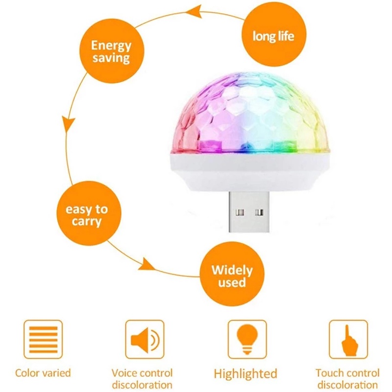 Lampu LED RGB Mini USB Universal Untuk Mobil