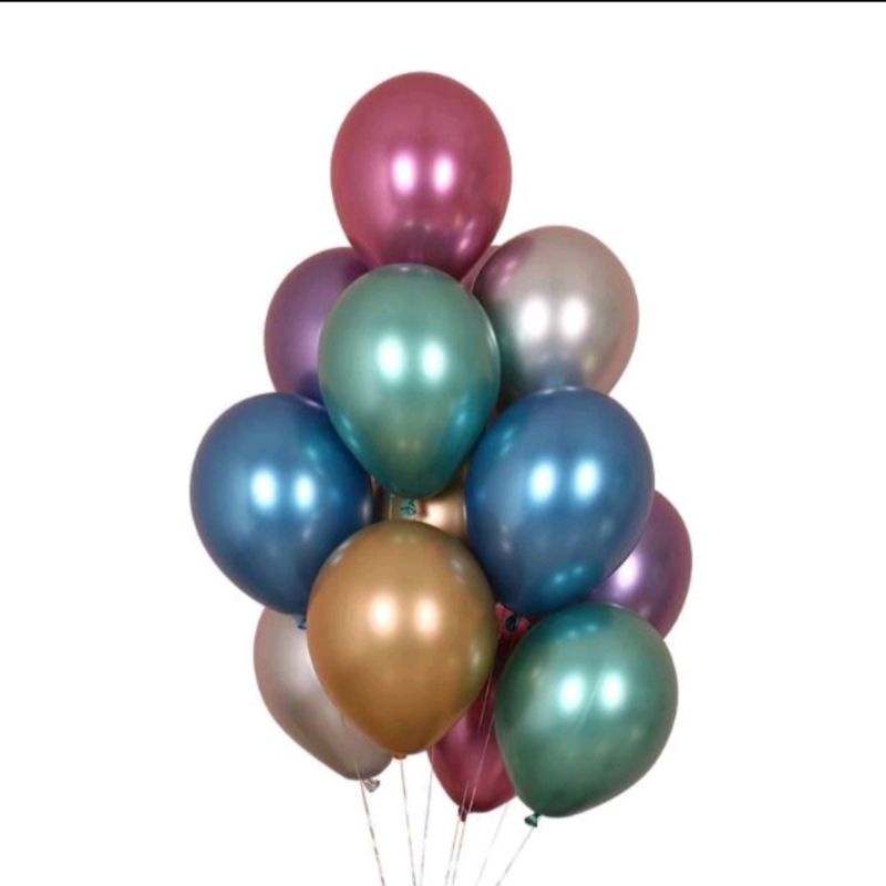 Balon Metalik Latex Karet || Balon Doff Metalik Latex