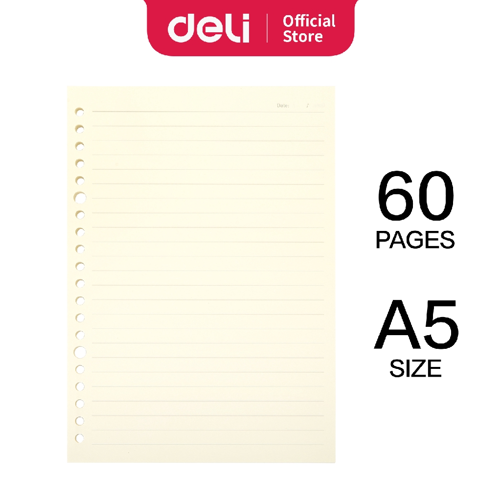 

Deli Loose-Leaf Buku Notebook Extra leads A5 60 lembar NA560