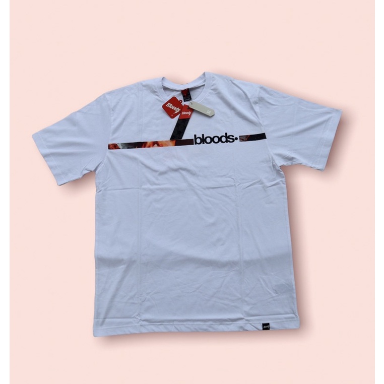 BLOODS CHAOSUP BAJU ATASAN KAOS MURAH UNISEX KAOS DISTRO BAJU COWO KAOS BLOODS ORIGINAL PUTIH