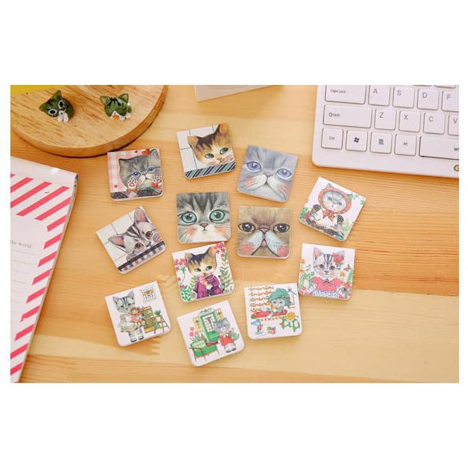 

BEST SELLER Korean Cat bookmark ,pembatas buku /kertas magnet kucing alat tulis TERJAMIN