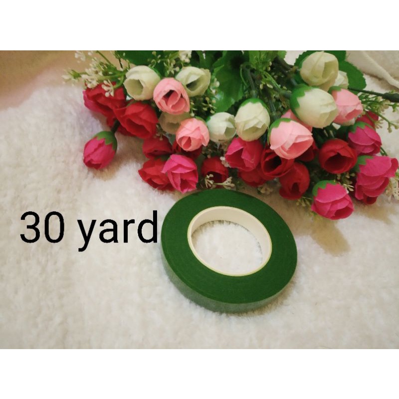 floral tape / flower tape / solasi / floraltape / isolasi / pelipit tangkai bunga /bahan bunga kain stoking / kain bahan bunga setoking bunga nylon flower murah tebal