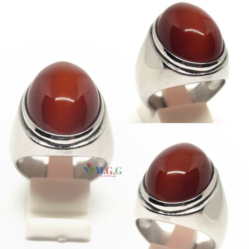 CINCIN BATU AKIK YAMAN COKLAT DI JAMIN ASLI