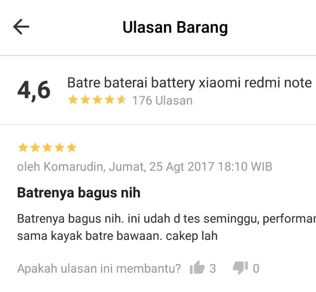 Baterai Original Xiaomi Redmi Note 4 Mediatek BN41 Bat Batrei Batre Battery