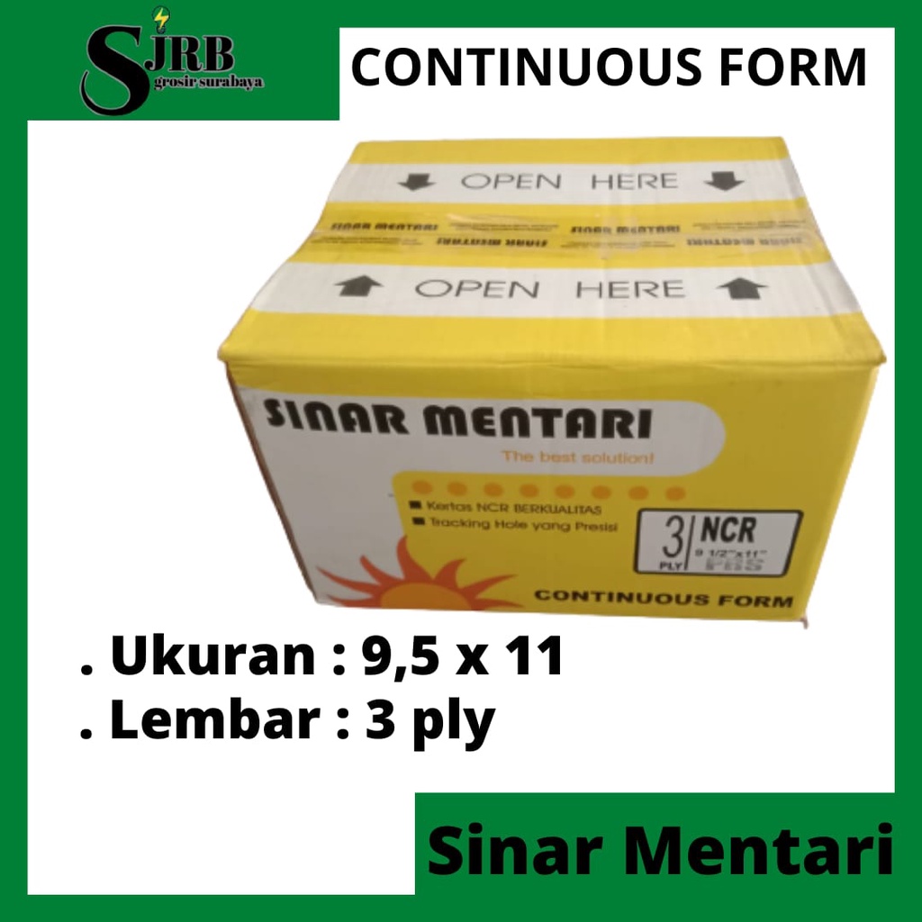 

Continuous form sinar mentari 9,5 x 11 3 ply