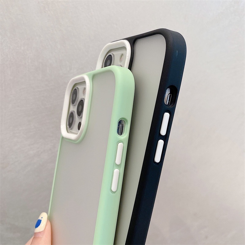 Case Pelindung Bahan Akrilik Matte Bening Untuk IPhone 12 13 Pro Max