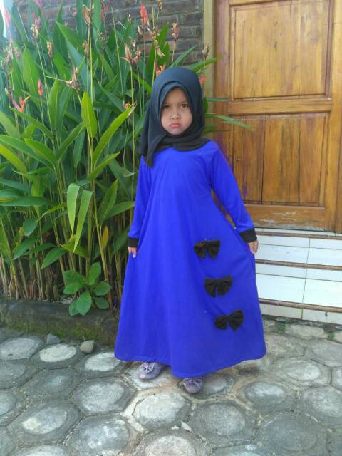 Gamis anak pita lucu/ baju Muslim